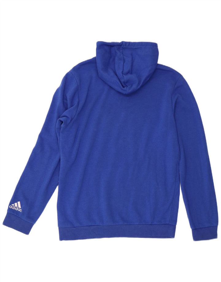 Мужской джемпер с капюшоном Adidas с рисунком, средний синий, хлопок