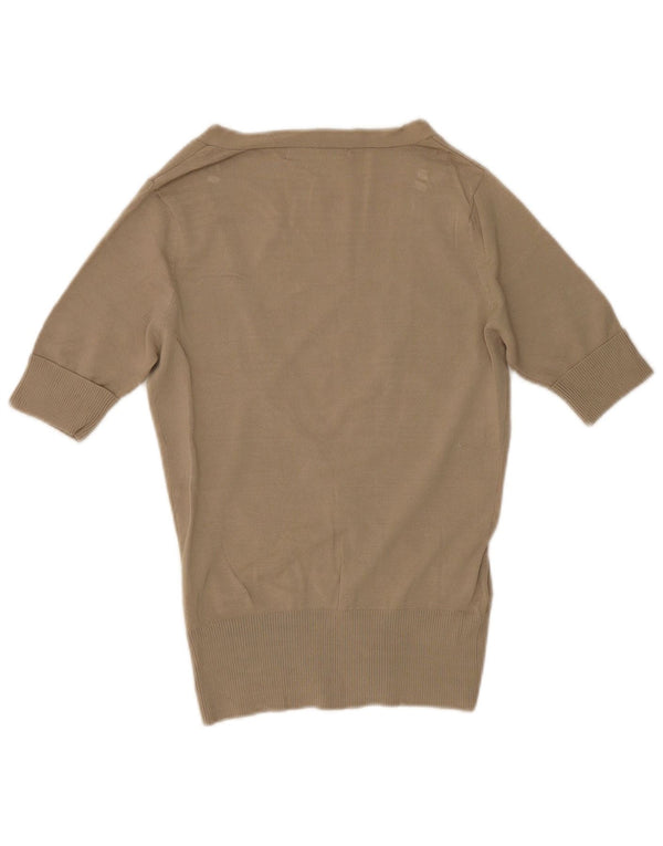 Женский кардиган с короткими рукавами Zara UK 12, средний хаки, вискоза