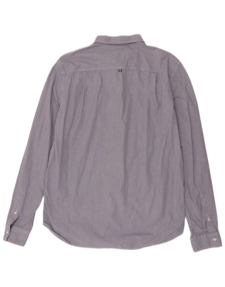 Мужская рубашка Superdry XL, синяя хлопковая полоска
