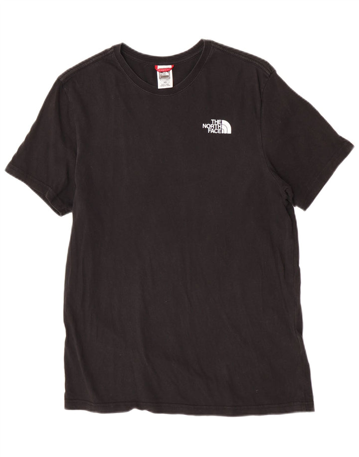 Мужская футболка с рисунком The North Face, хлопковый топ среднего размера, черный