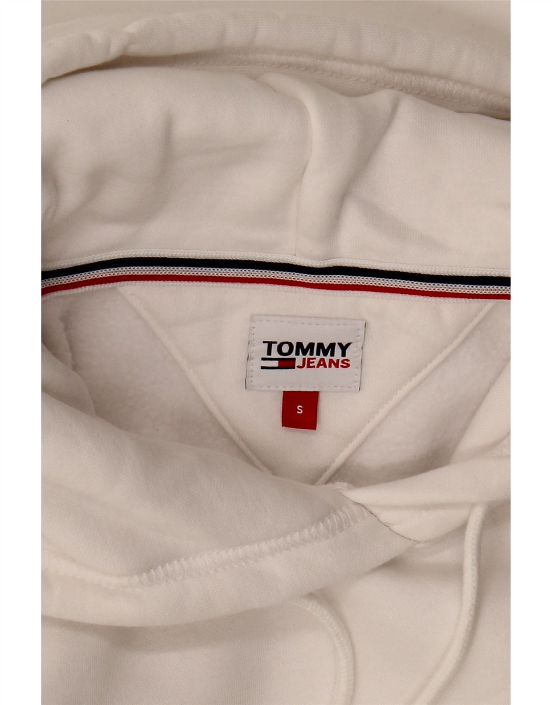 TOMMY HILFIGER Женский джемпер с капюшоном оверсайз UK 10, маленький белый