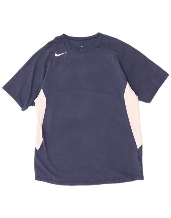 Мужская футболка Nike Top UK 42/44, большой темно-синий, хлопок с цветными блоками