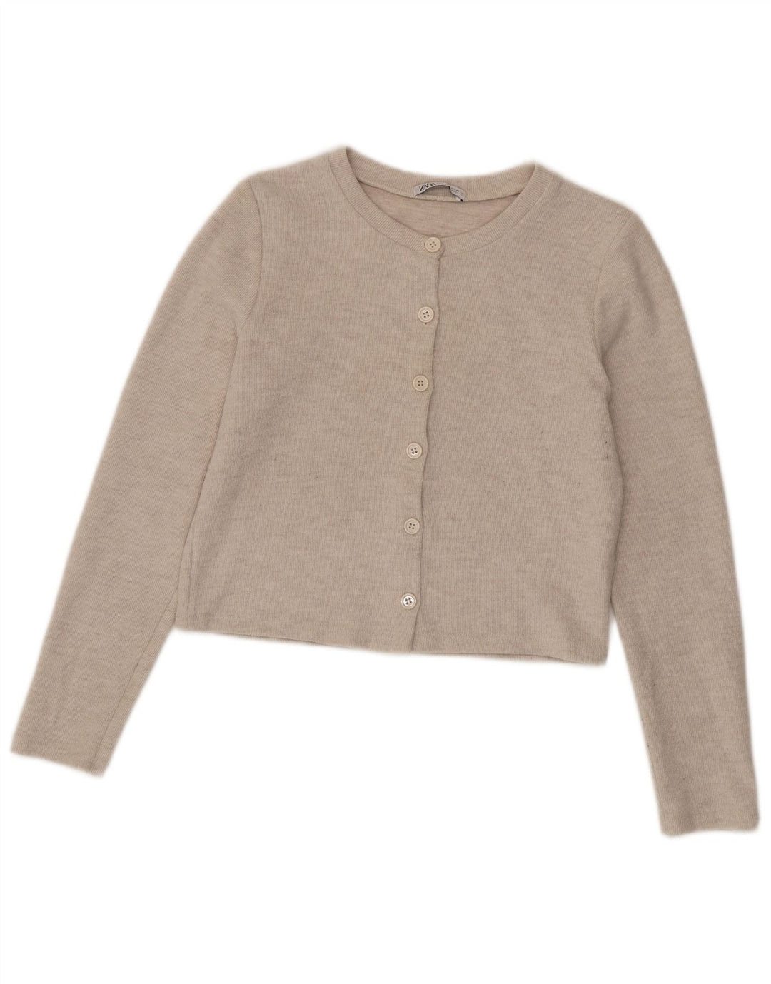 Женский укороченный кардиган Zara UK 12, средний бежевый полиэстер