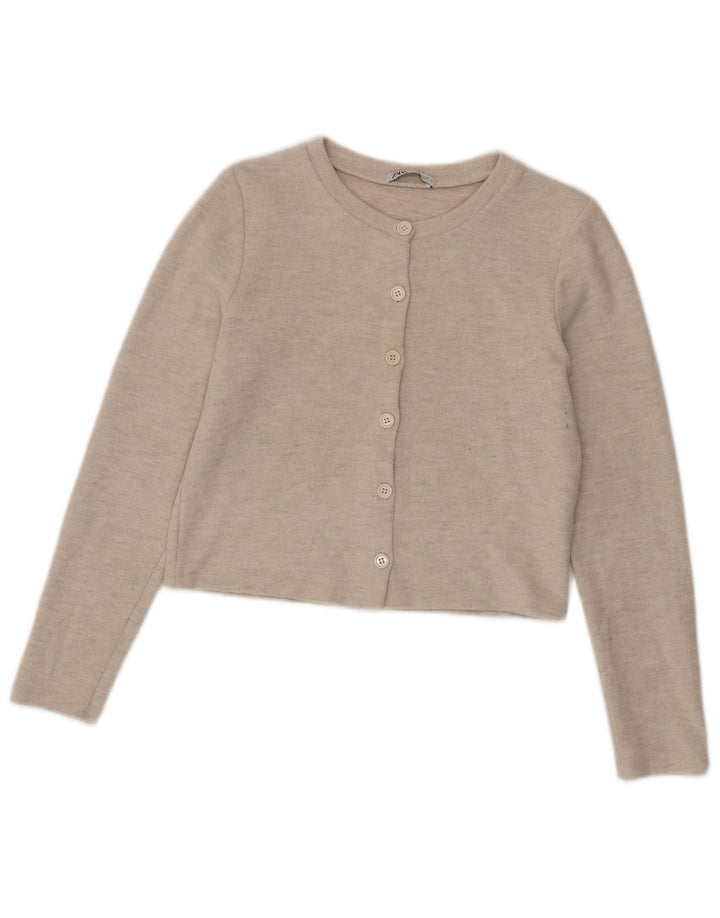 Женский укороченный кардиган Zara UK 12, средний бежевый полиэстер
