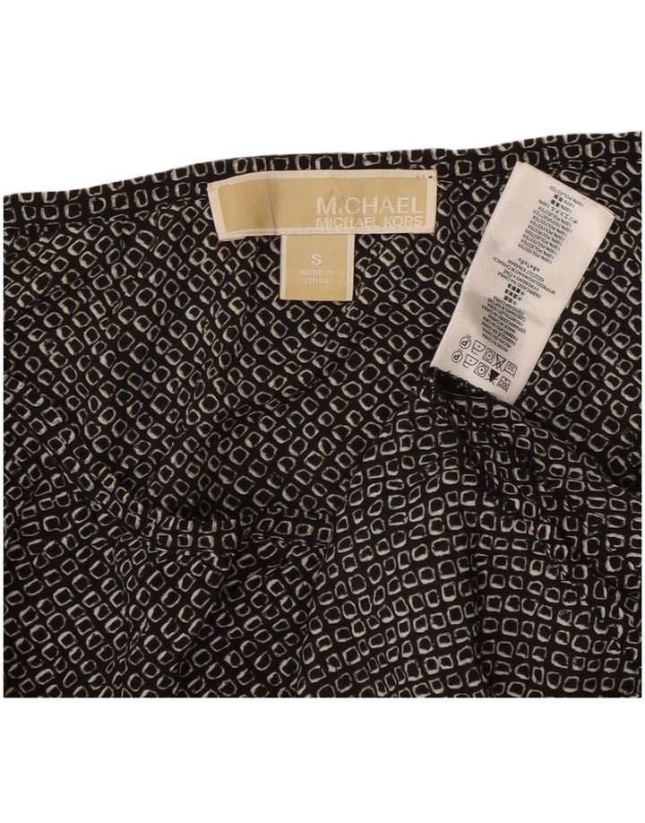 Женский топ MICHAEL KORS с рукавом 3/4 UK 10, маленький, черный, полиэстер с геометрическим рисунком