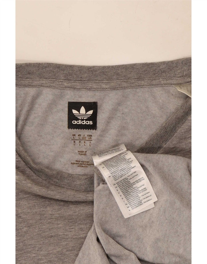 Мужская футболка Adidas Top большого размера из хлопка с крапинками серого цвета