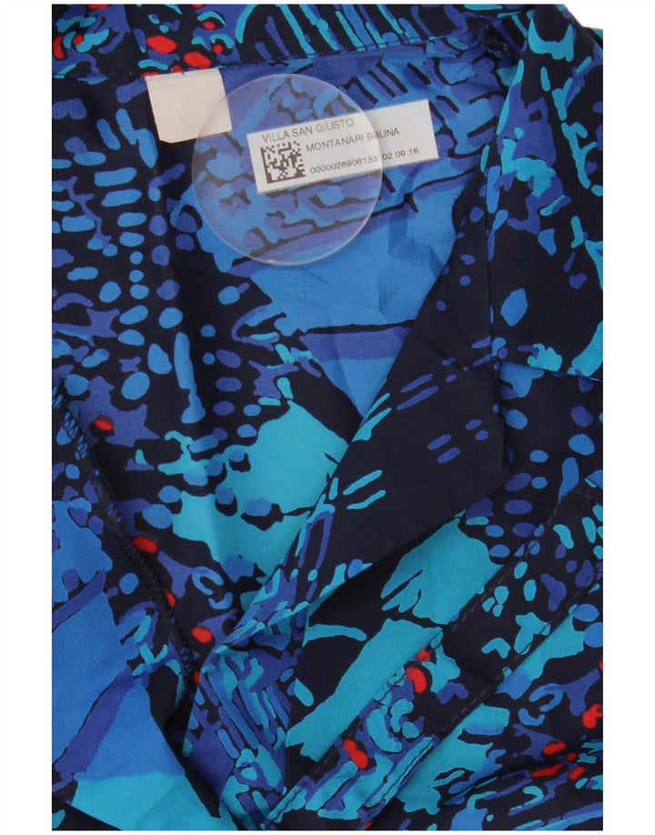 Винтажное женское базовое платье с абстрактным узором, Великобритания, 18 XL, темно-синее