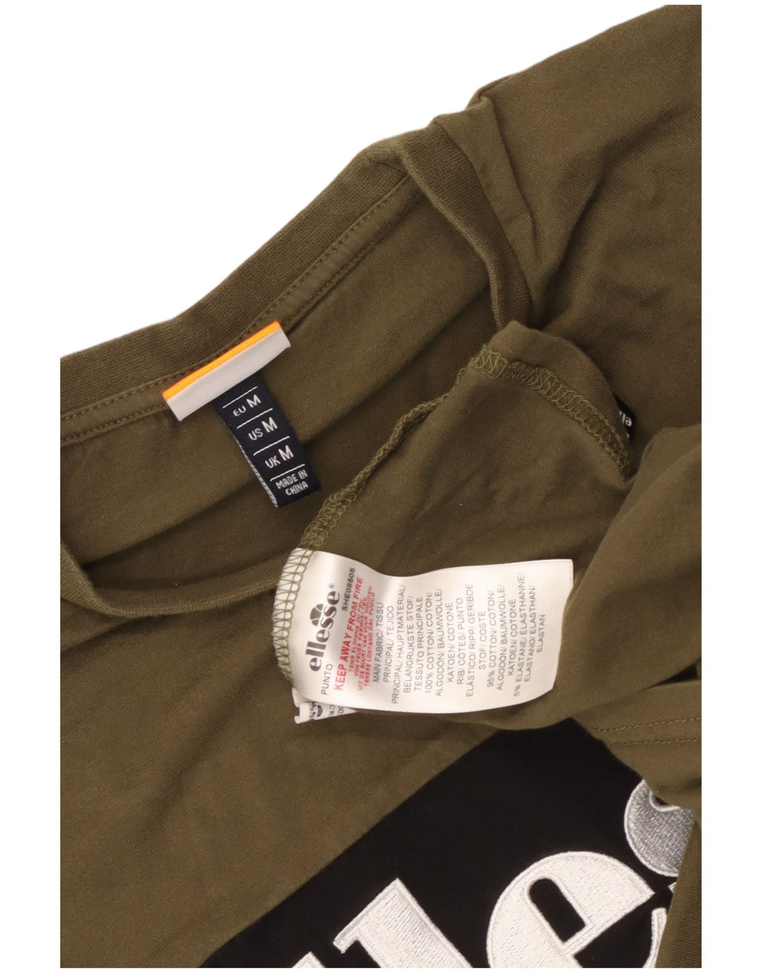 Мужская футболка Ellesse с рисунком, средний цвет, хаки, хлопок с цветными блоками