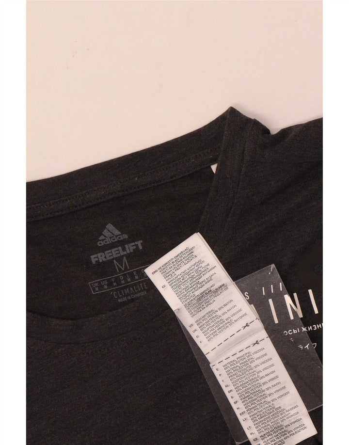 Мужская футболка Adidas Climalite с рисунком, верх из полиэстера среднего серого цвета