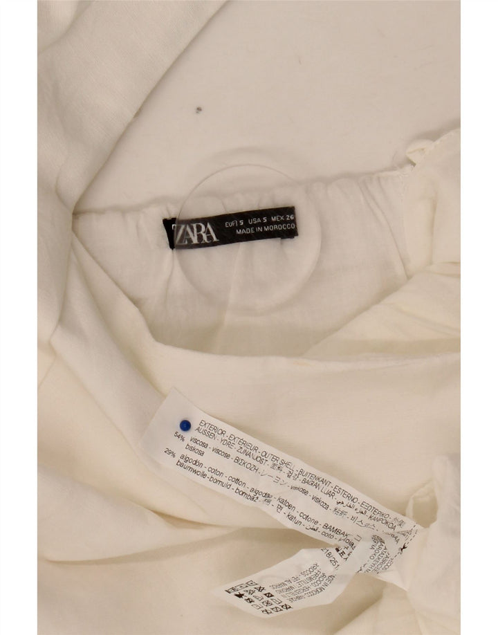 Женское платье-футляр Zara UK 8, маленькое белое, вискоза