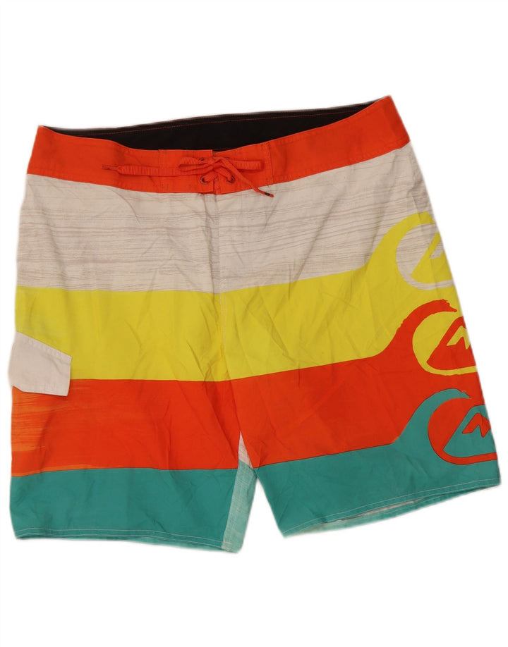 Мужские шорты для плавания Quiksilver с рисунком, большие разноцветные полоски