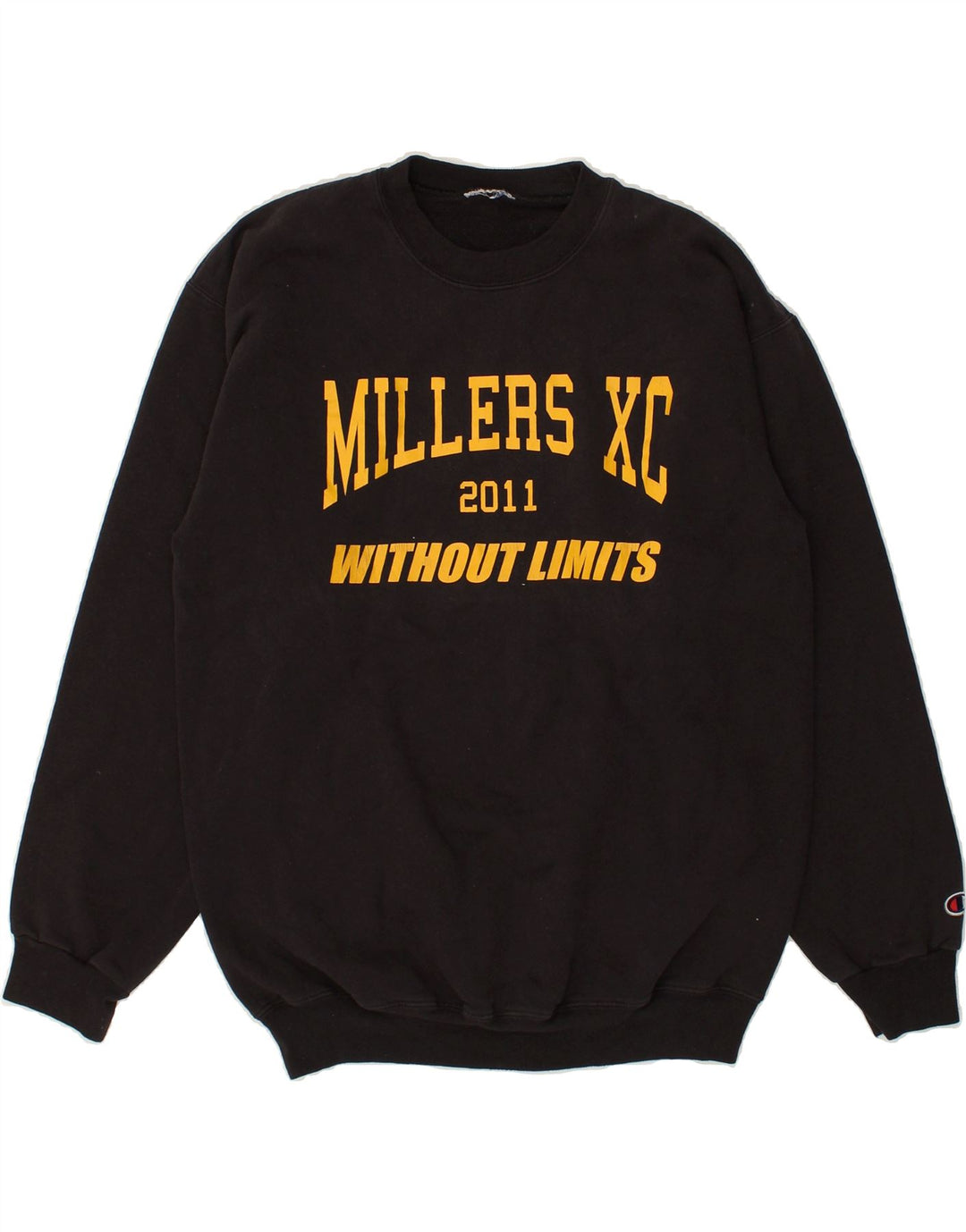 CHAMPION Mens Graphic Sweatshirt Jumper Medium Black Vintage Champion and Second-Hand Champion from Messina Hembry 