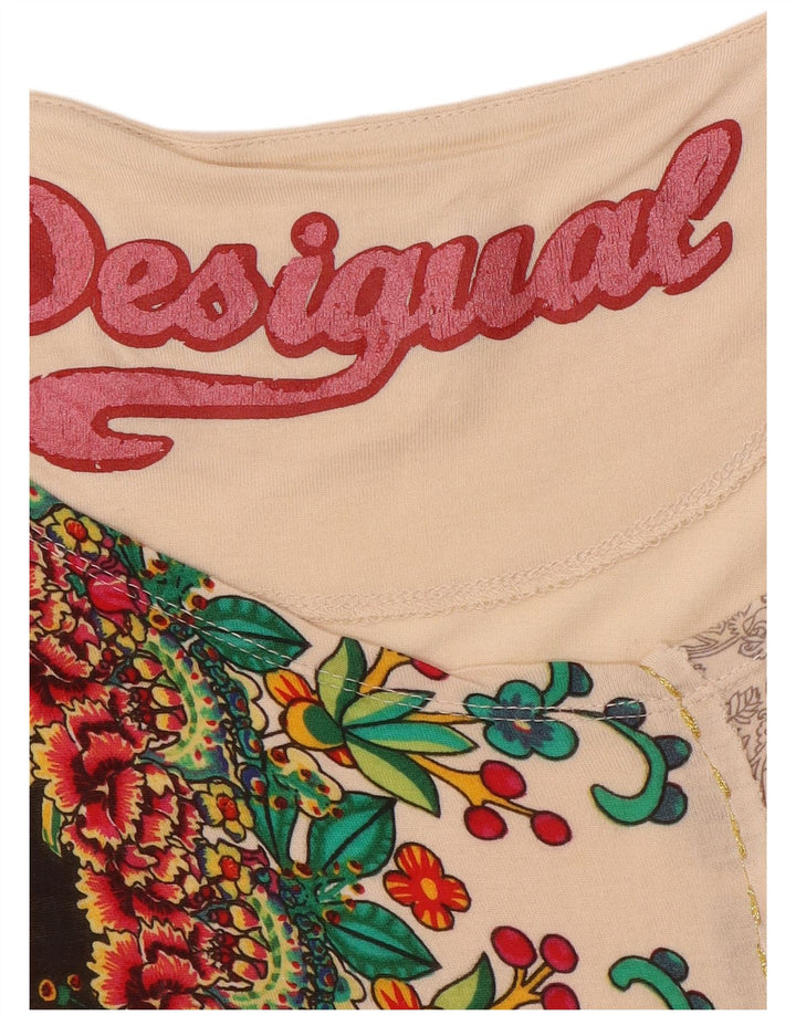 Женская блузка с крыльями летучей мыши Desigual, Великобритания 12, средний цвет, белый цветочный принт