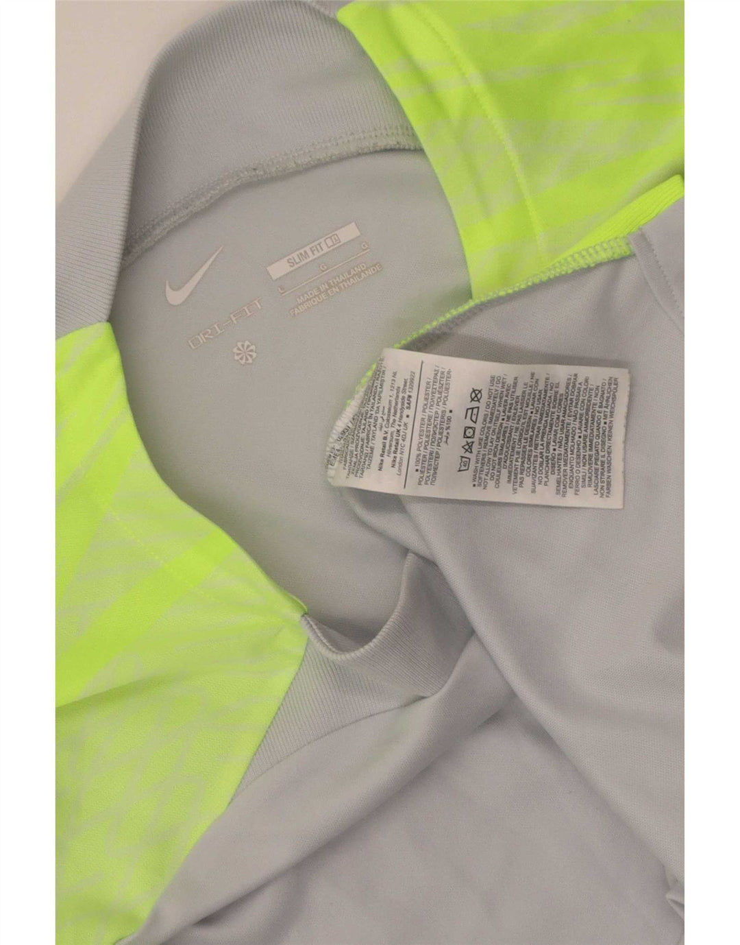 Мужская тонкая футболка Nike Dri Fit, большой серый полиэстер с цветными блоками