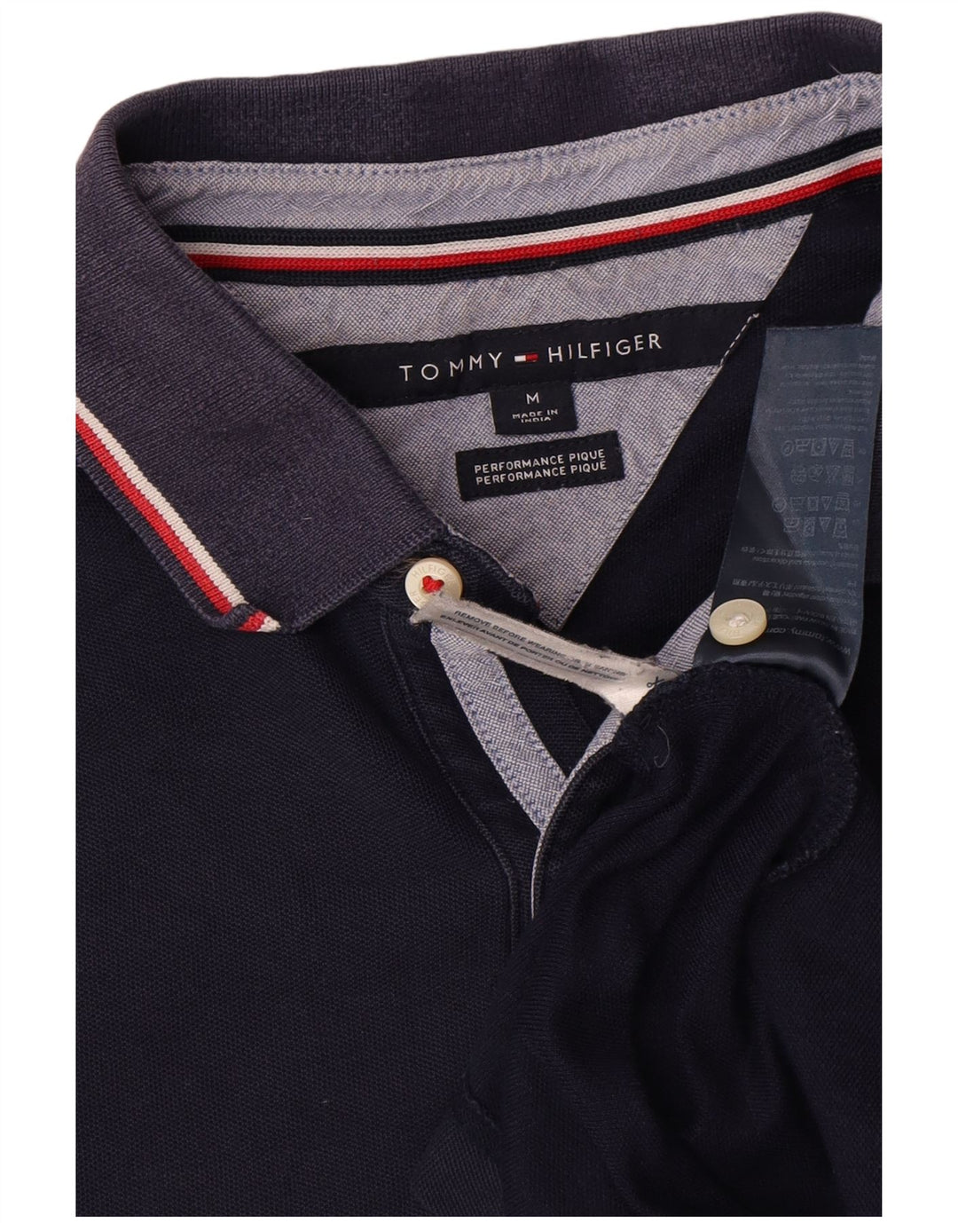 Мужская рубашка-поло Tommy Hilfiger, средний темно-синий хлопок