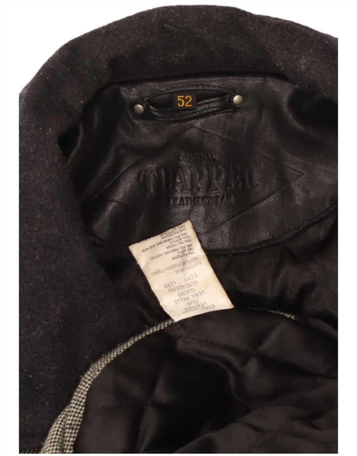 Мужская кожаная куртка Trapper EU 52 XL черная кожа