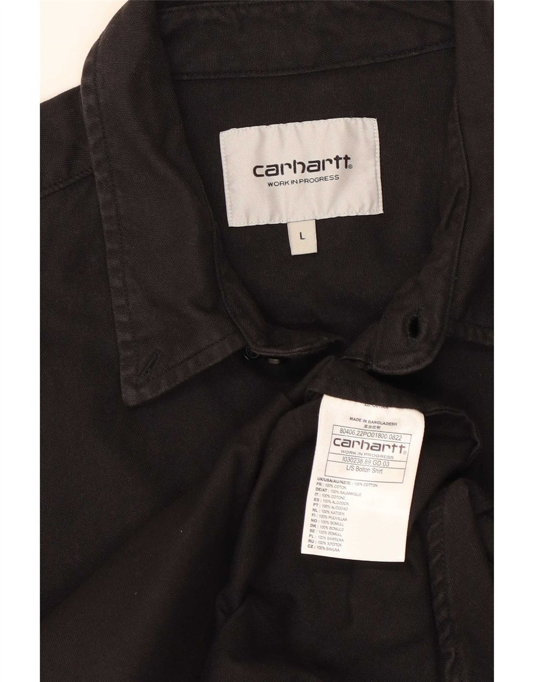 Мужская рубашка Carhartt, большая черная, хлопок