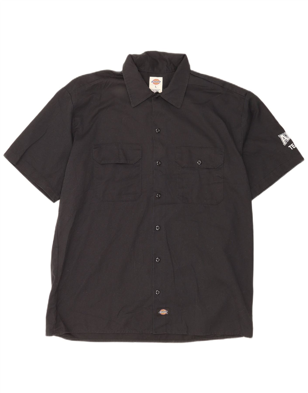 DICKIES Мужская рубашка с коротким рукавом с рисунком, большая черная хлопковая