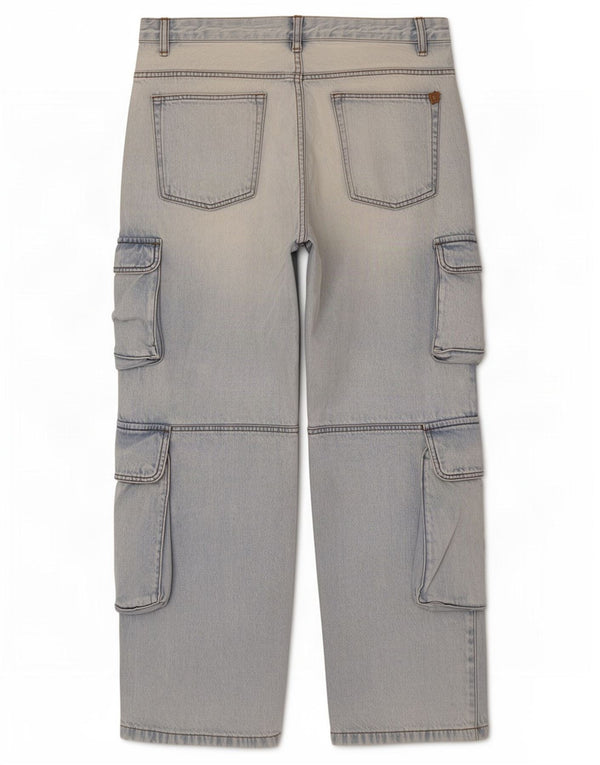 Мужские прямые джинсы карго Zara EU 46 XL W36 L32 синие, хлопок
