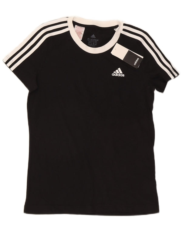 Футболка Adidas для мальчиков, топ 13-14 лет, черный хлопок