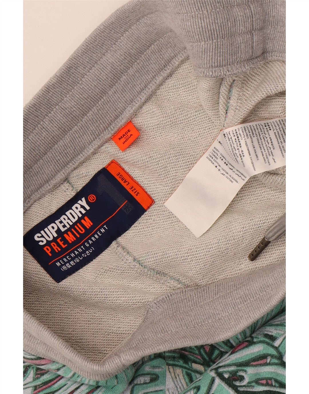 Мужские спортивные шорты Superdry, большие серые хлопковые шорты с цветочным принтом