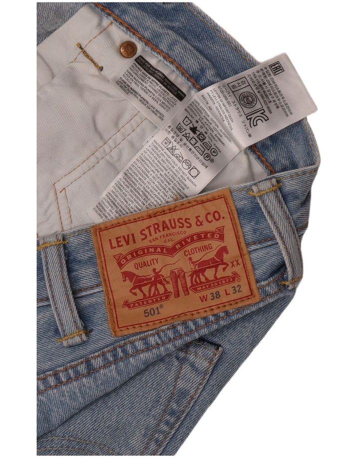 Мужские прямые джинсы Levi's 501 W38 L29 синие, хлопок