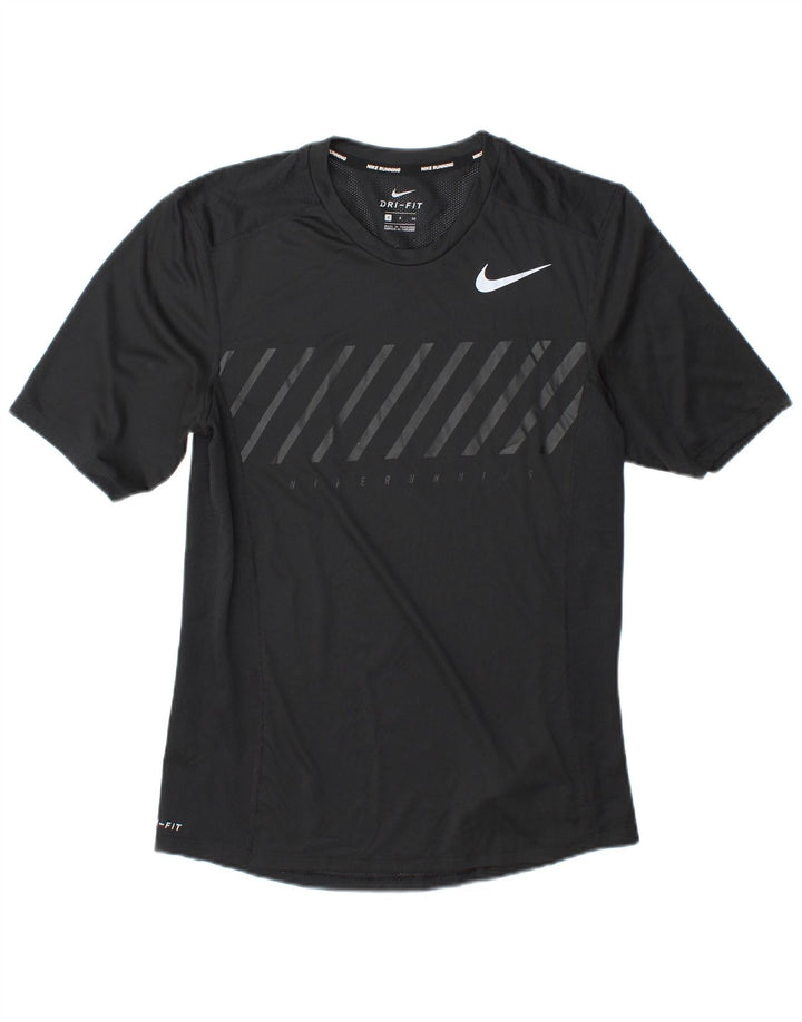 Мужская футболка для бега Nike Dri Fit из полиэстера, маленькая черная полоска