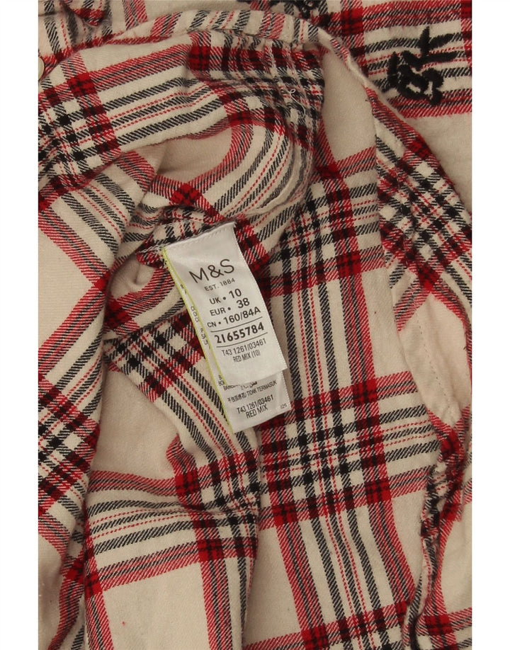 Женская фланелевая рубашка оверсайз Marks & Spencer UK 10, маленькая бежевая клетка