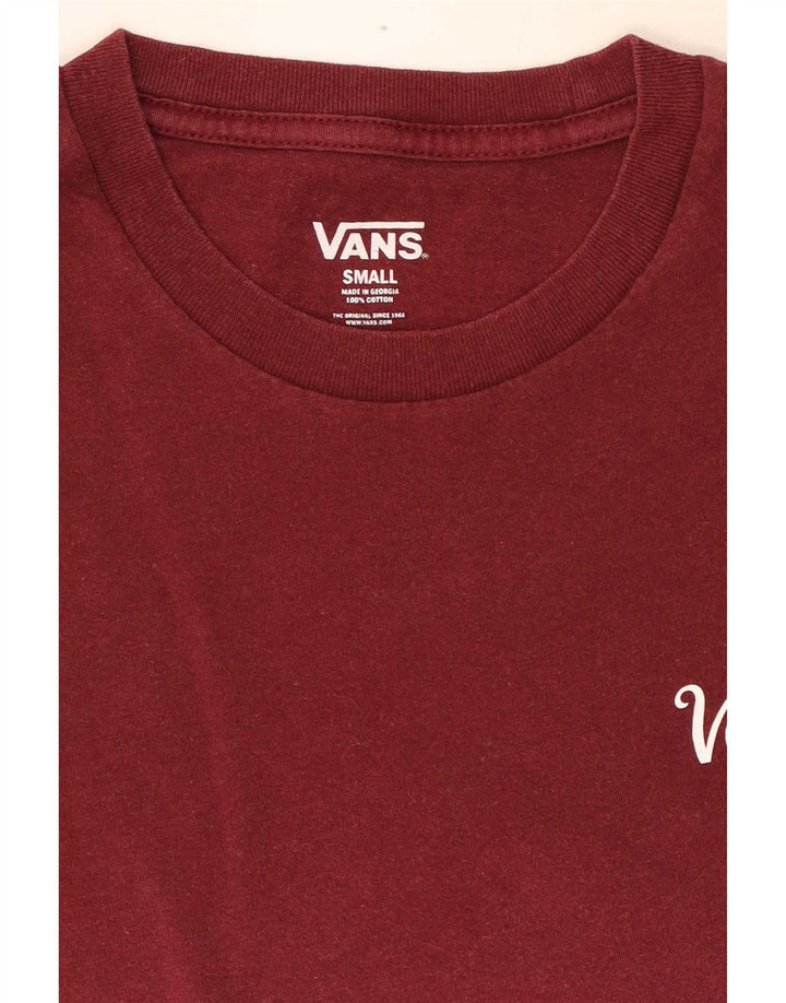 Мужская футболка Vans, маленький бордовый хлопок