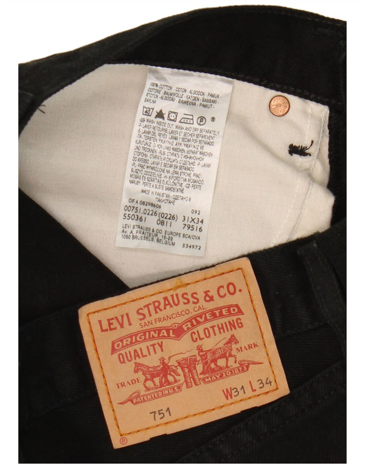 Мужские прямые джинсы Levi's 751 W31 L34, черный хлопок