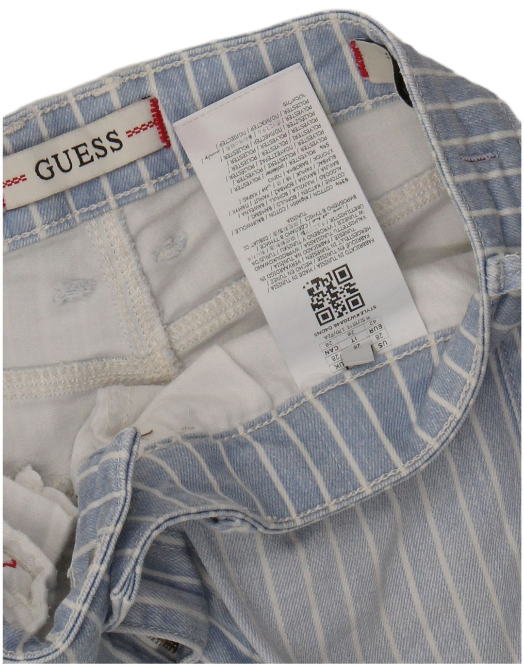 Женские джинсы скинни GUESS W28 L28, синие хлопковые полоски в тонкую полоску