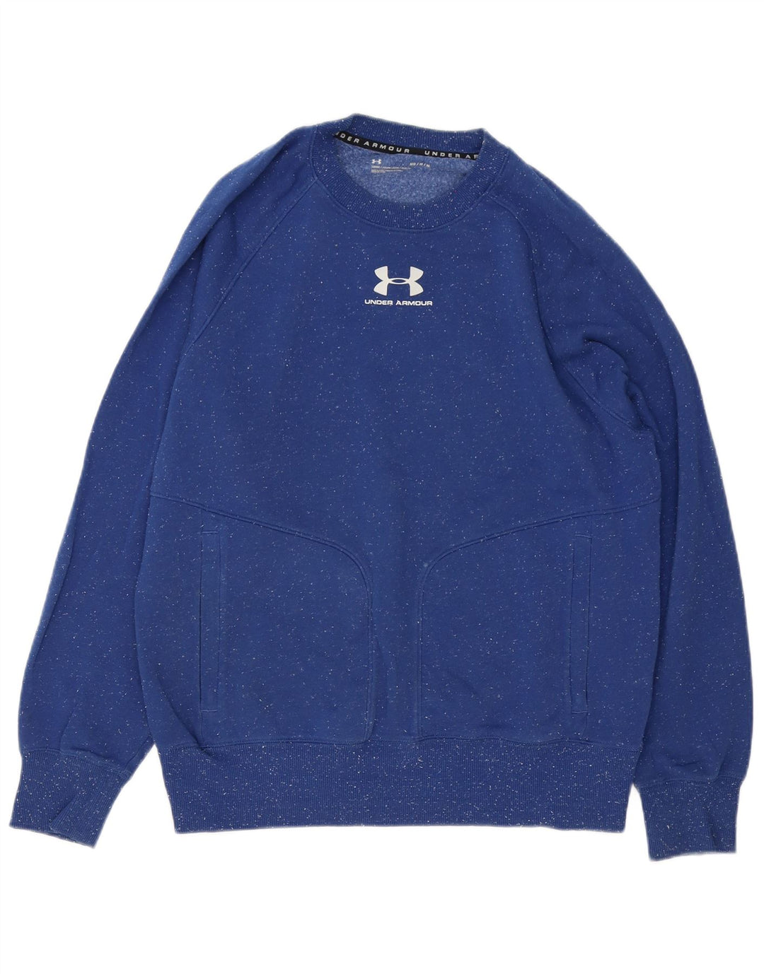 Мужской свитшот Under Armour, хлопковый джемпер среднего синего цвета с крапинками