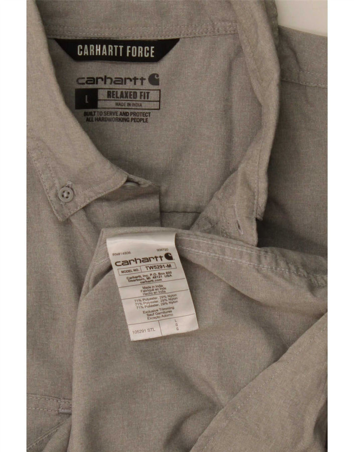 Мужская рубашка свободного кроя Carhartt, большая серая, полиэстер