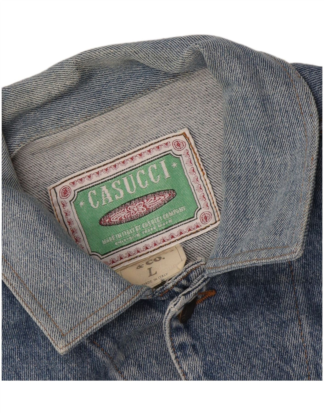 Мужская джинсовая куртка Casucci UK 40, большая синяя, хлопок
