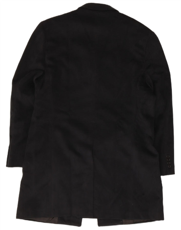 Винтажное мужское пальто IT 54 2XL, черное шерстяное