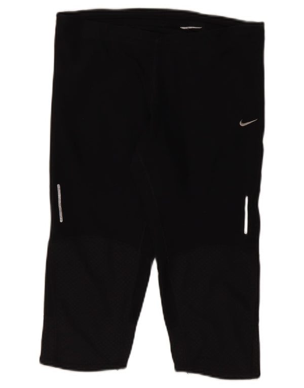 Женские леггинсы-капри Nike Dri Fit UK 14, средние, черные, спортивные
