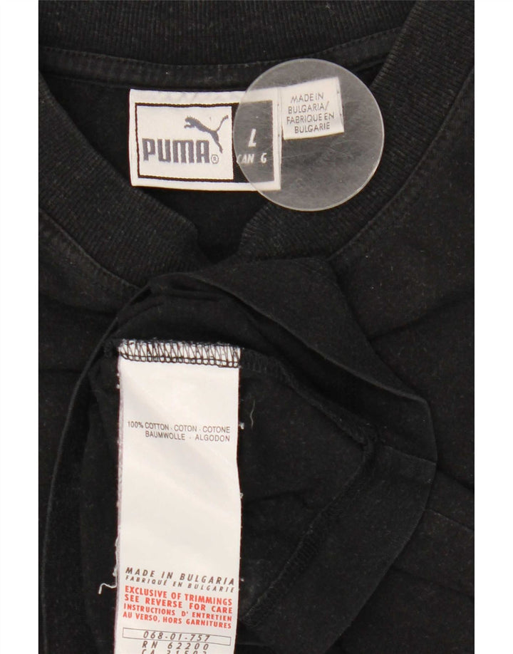 Мужская футболка с рисунком Puma, большая черная хлопковая рубашка