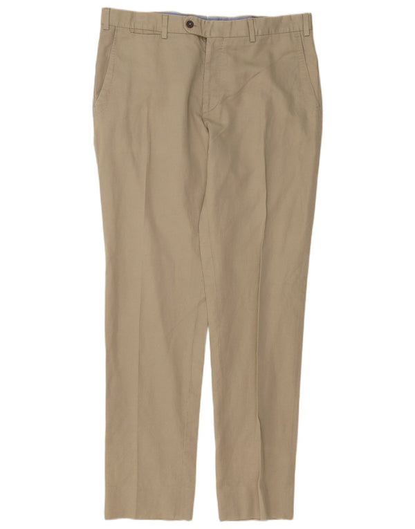 Мужские узкие брюки-чиносы Massimo Dutti EU 42, большие W34 L34, бежевый хлопок