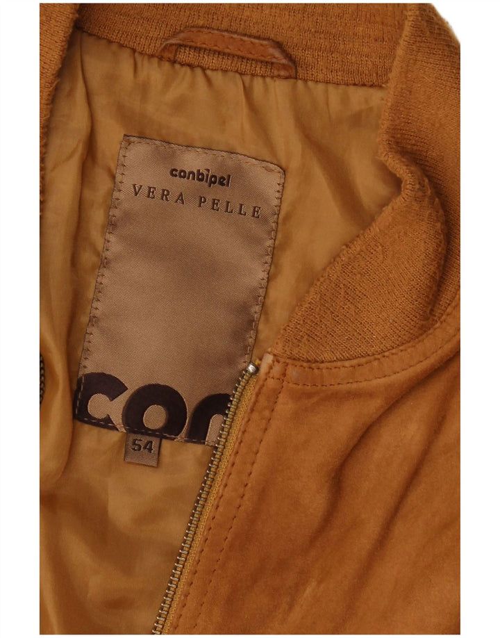 Мужской замшевый бомбер Conbipel IT 54 XL Коричневый кожаный