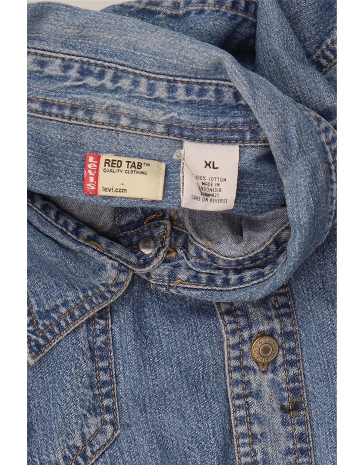 Мужская джинсовая рубашка Levi's XL, синяя, хлопок