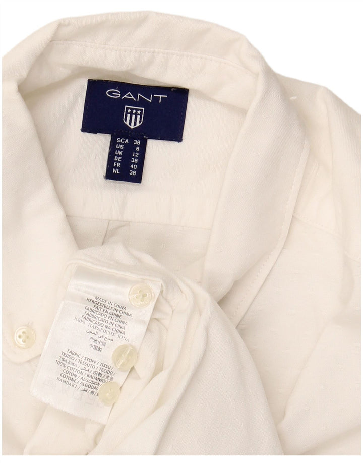 Женская рубашка GANT UK 12, средний белый хлопок, белый цвет