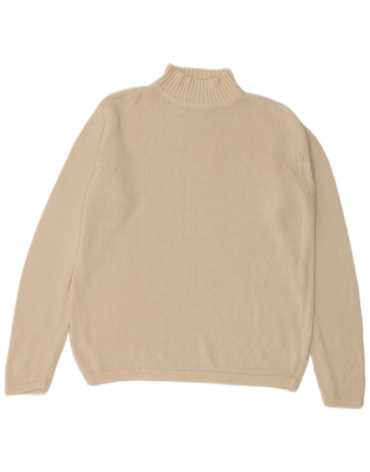 Мужской джемпер с высоким воротником Eddie Bauer, средний хлопковый джемпер белого цвета