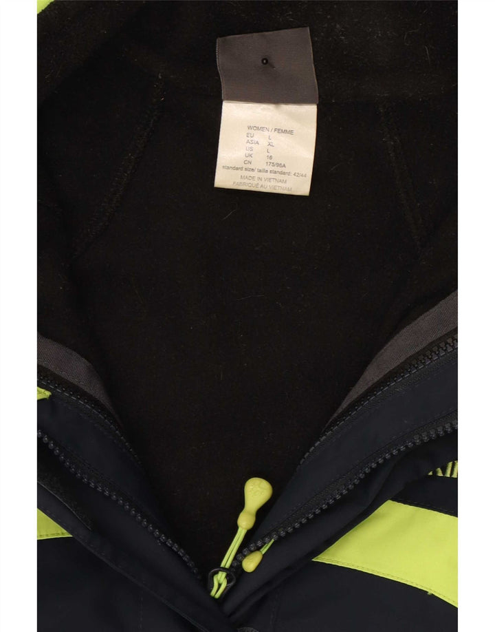 Женская ветровка Jack Wolfskin UK 16, большая темно-синяя с цветными блоками