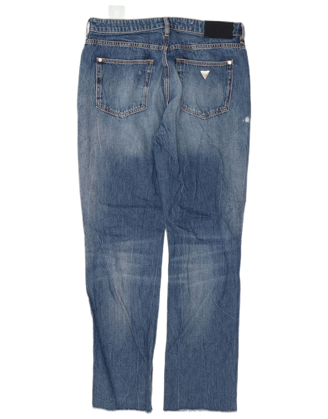 Guess Женские прямые джинсы с потертостями 29 L30 Синий хлопок