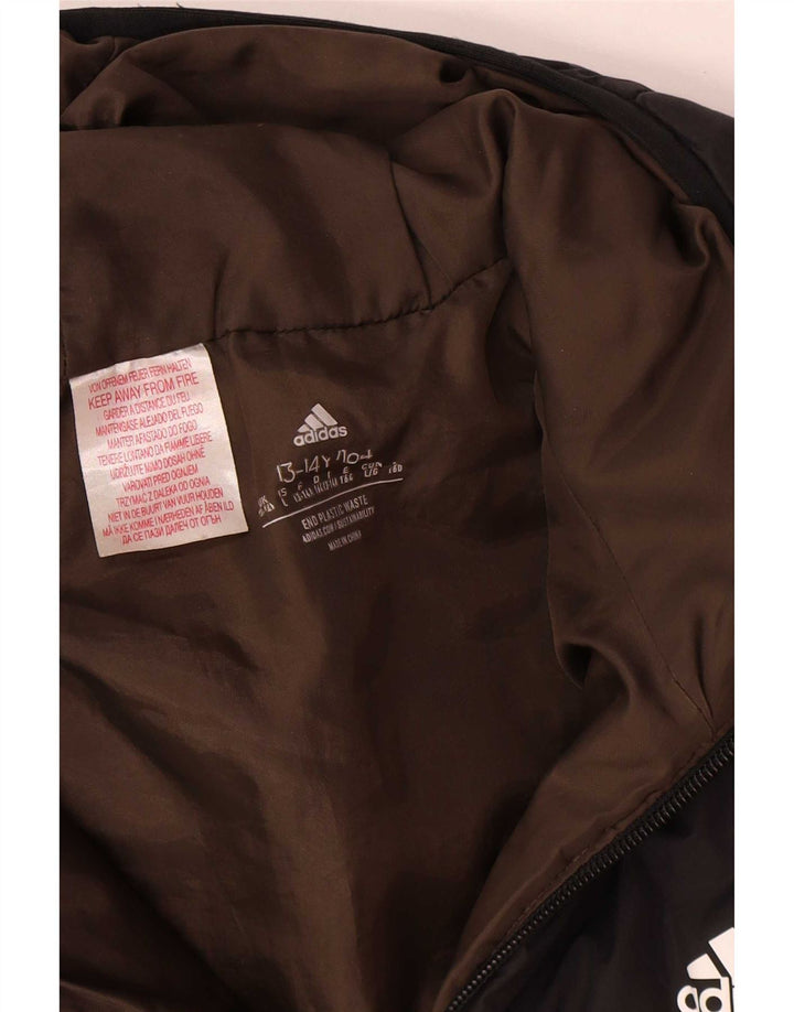 Утепленная куртка Adidas с капюшоном для мальчиков 13–14 лет цвета хаки, полиэстер с цветными блоками