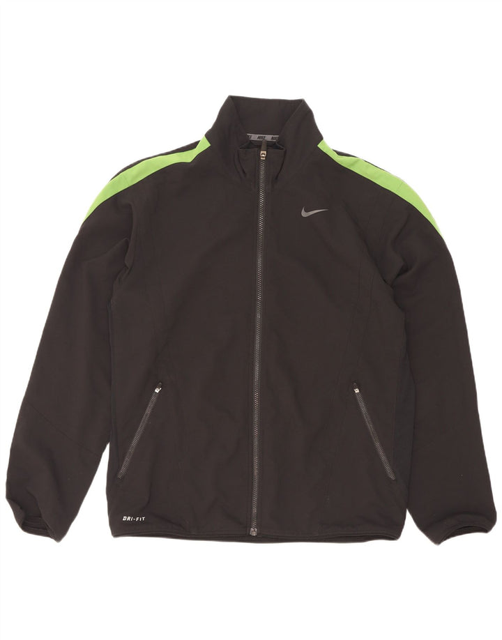 Мужская спортивная куртка Nike Dri Fit, средний черный полиэстер с цветными блоками
