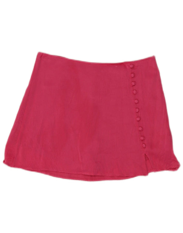 Женская юбка Zara Medium W28 из розовой вискозы