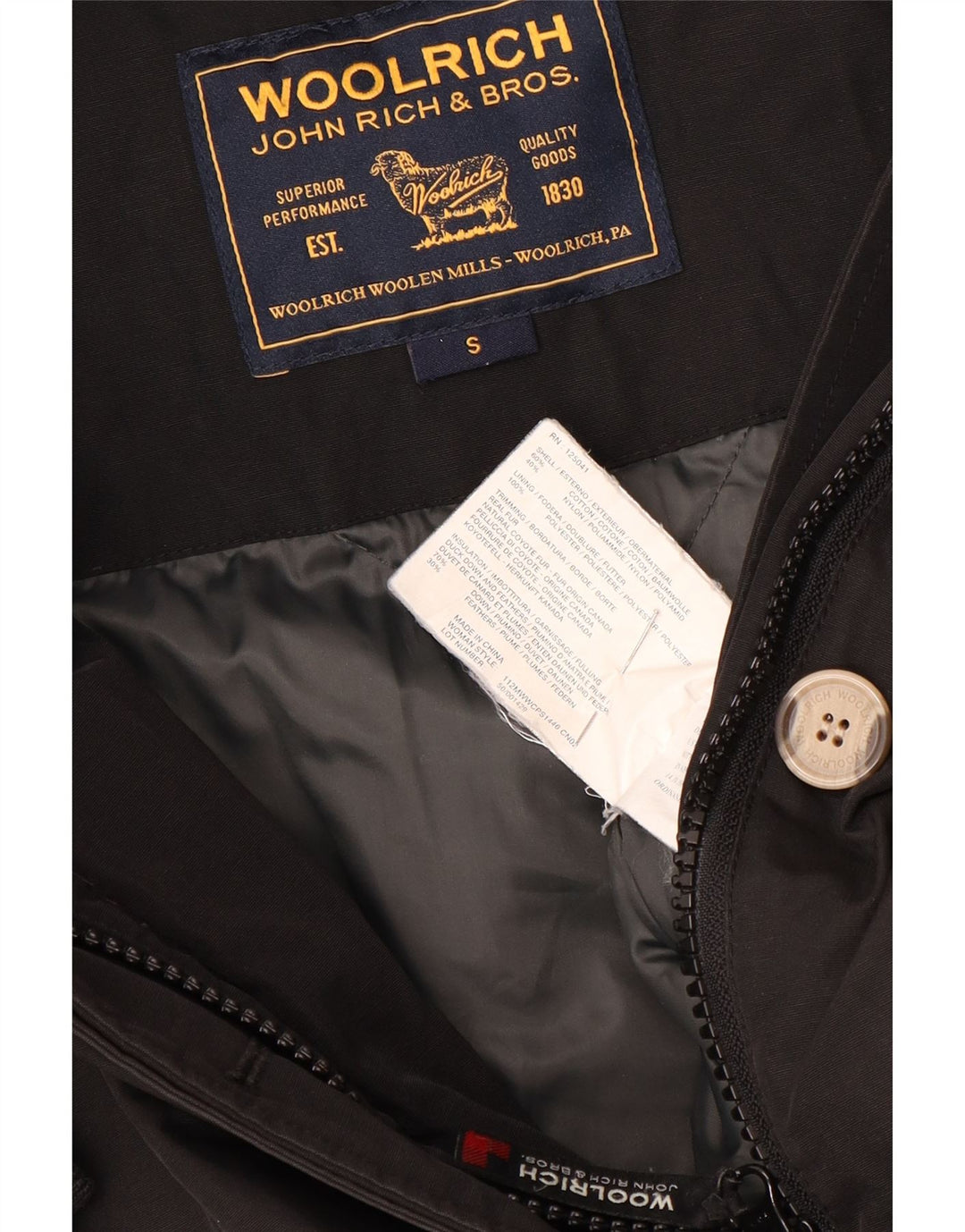 Женское стеганое пальто с капюшоном Woolrich UK 10, маленький черный хлопок