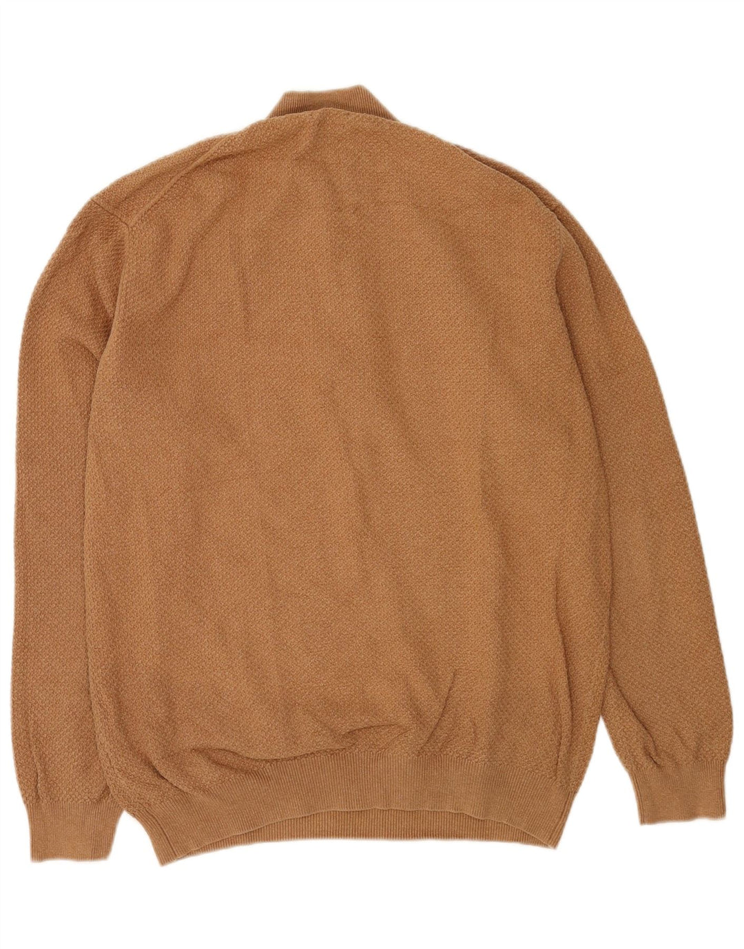 Massimo Dutti Мужской свитер с воротником на молнии 2XL Коричневый хлопок