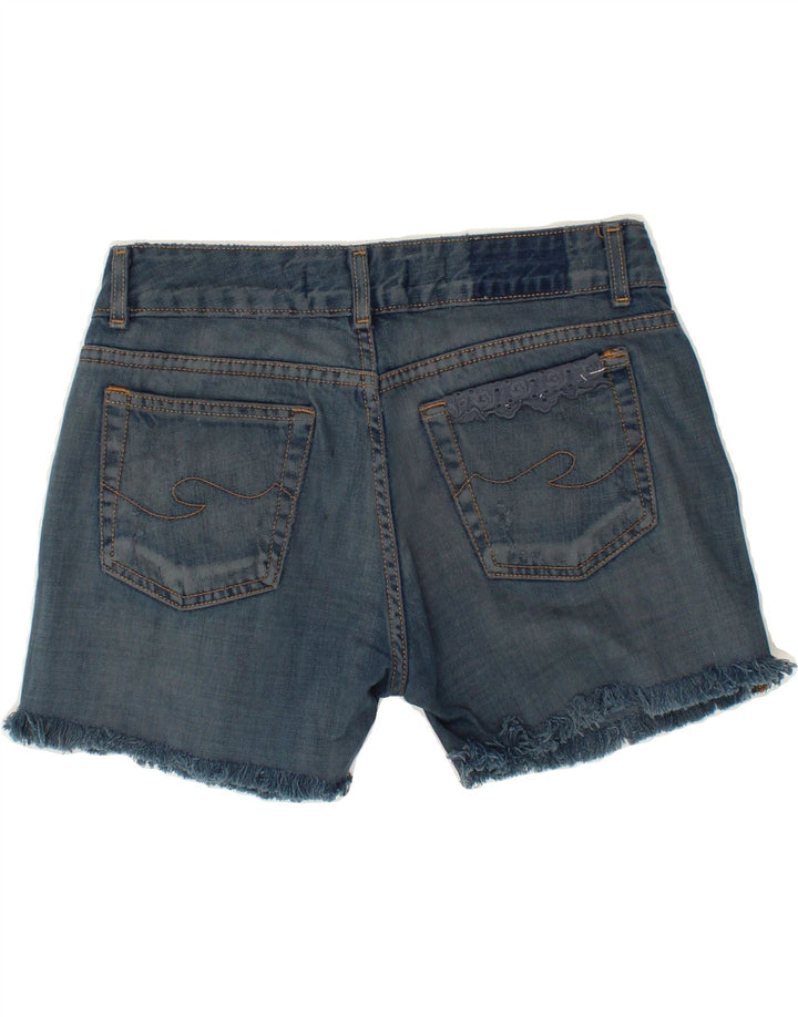 CHARRO Womens Graphic Denim Shorts IT 44 Medium W32  Blue Vintage Charro and Second-Hand Charro from Messina Hembry 
